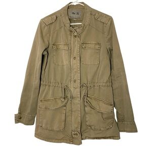 Anthropologie Per Se Utility Jacket Womens Size Medium Faded Tan Long Sleeve